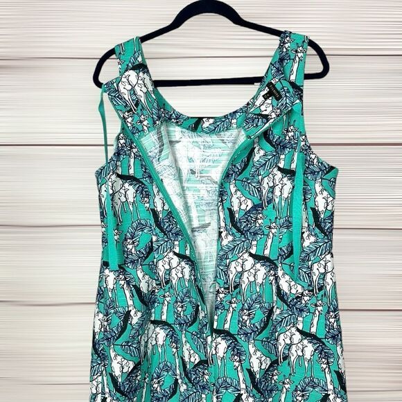 NWOT Talbots Giraffe Jungle Print Cotton Sleeveless Shift Dress 12 - Picture 9 of 13